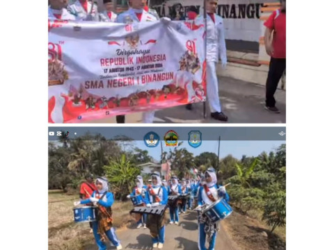 Meriahkan Karnaval Desa Pasuruhan, SMA Negeri 1 Binangun Ker