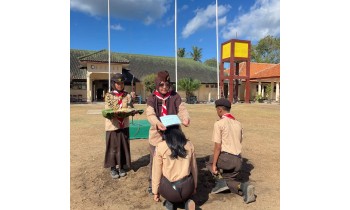 Aktivitas Penerimaan Tamu Ambalan (PTA) SMANSABIN Semangat, Kebersamaan, dan Jiwa Kepramukaan.