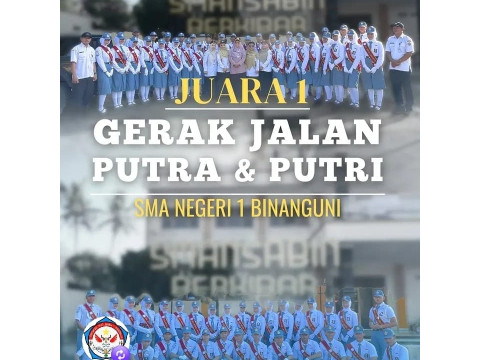 SMA Negeri 1 Binangun Borong Juara I Lomba Gerak Jalan HUT K