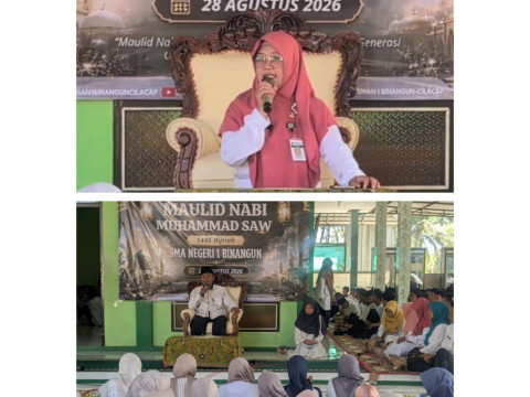 Peringati Maulid Nabi Muhammad SAW, SMAN 1 Binangun Ajak Sis